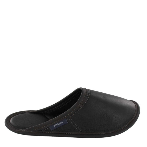 Mens leather sales mule slippers