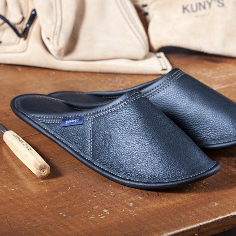 Men's All-Leather Mule Slippers