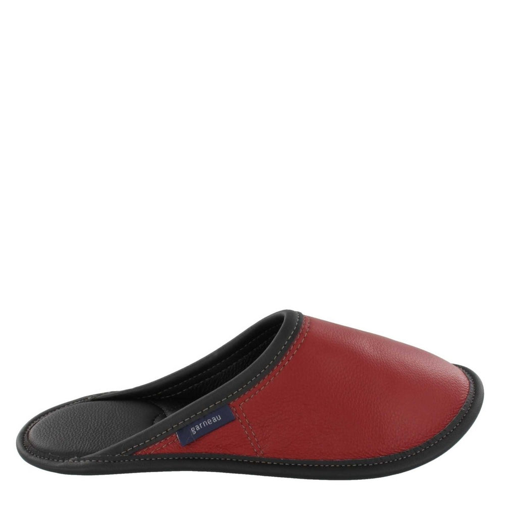 Women's Red All-Leather Mule Slippers