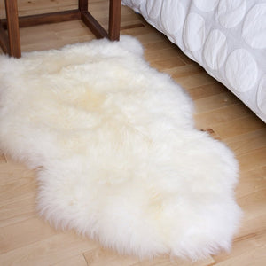 Longwool Sheepskin Rug on a Wooden Floor