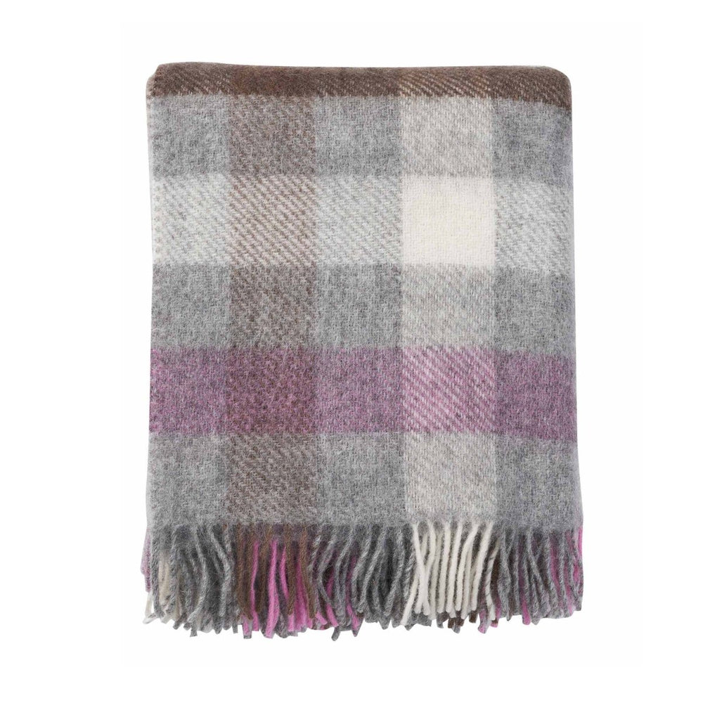 Gotland Pink and Grey Wool Blanket