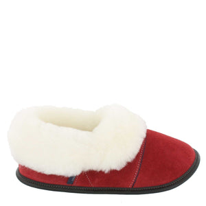 Women's Red Lazybone Sheepskin Slippers