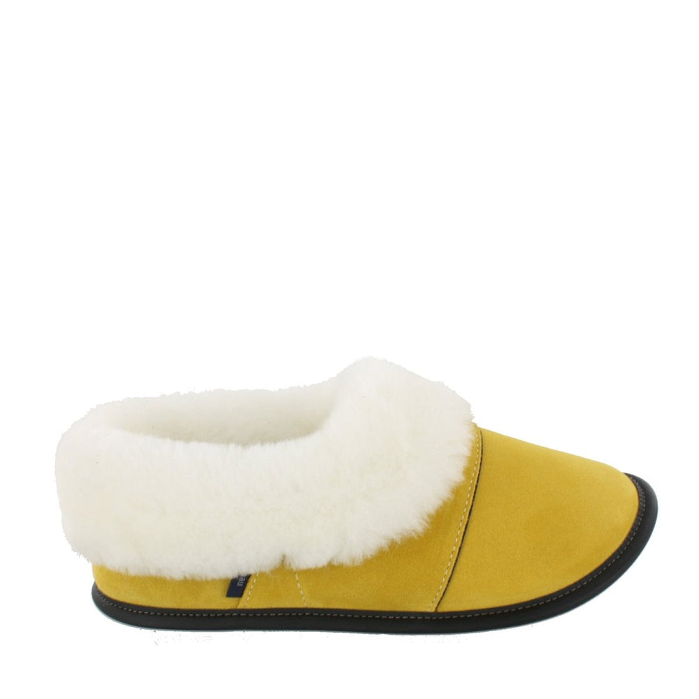 Women's Yellow Lazybone Sheepskin Slippers