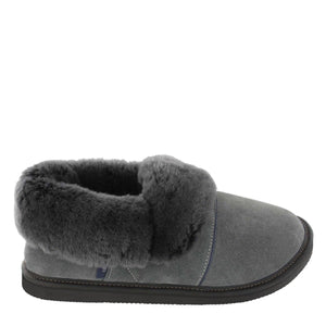 Men's Charcoal Lazybone Sheepskin Slippers with EVA Outsole