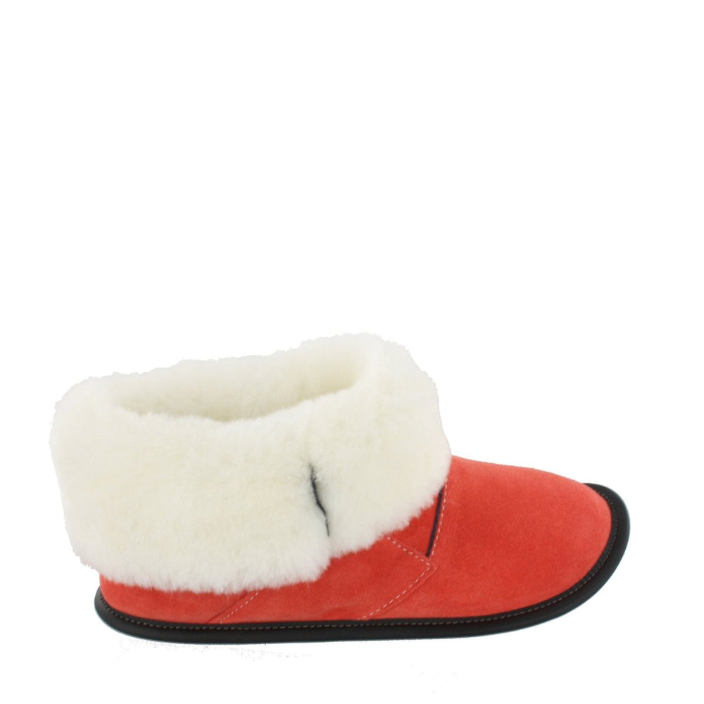 Women's Coral Suede and Sheepskin Shin Hugger Slippers