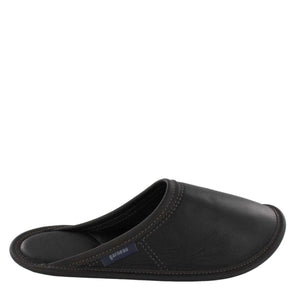 
            
                Load image into Gallery viewer, Men&amp;#39;s Black All-Leather Mule Slippers
            
        