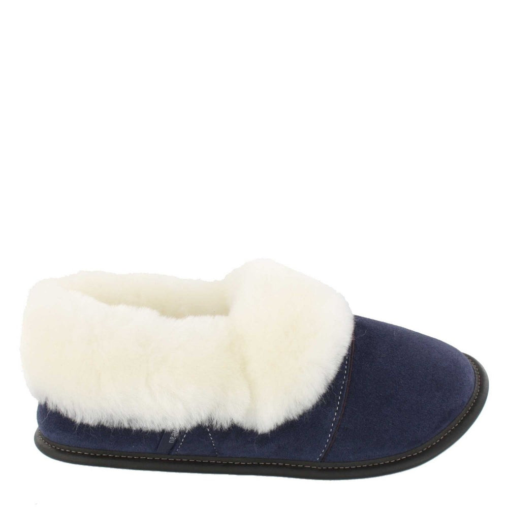 
            
                Load image into Gallery viewer, Women&amp;#39;s Navy Lazybone Sheepskin Slippers
            
        