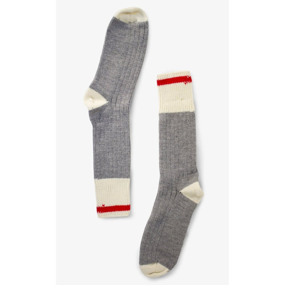 Grey with Red Stripe Merino Wool Socks
