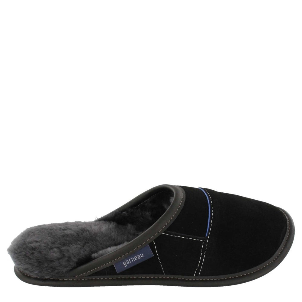 
            
                Load image into Gallery viewer, Women&amp;#39;s Black Suede and Black Sheepskin Mule Slippers
            
        