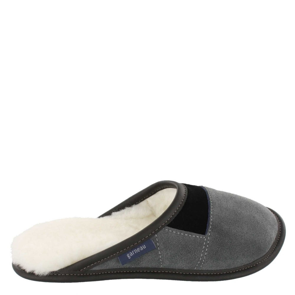 Women's Charcoal Suede and Sheepskin Mule Slippers