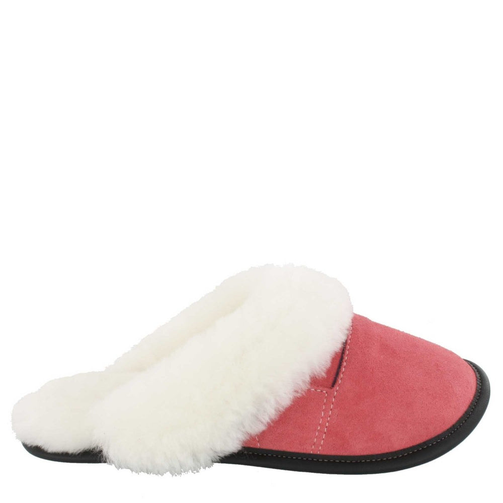 
            
                Load image into Gallery viewer, Women&amp;#39;s Pink Suede and Sheepskin Mule Head Slippers
            
        