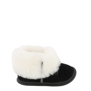 
            
                Load image into Gallery viewer, Kids&amp;#39; Black Playmate Sheepskin Slippers
            
        