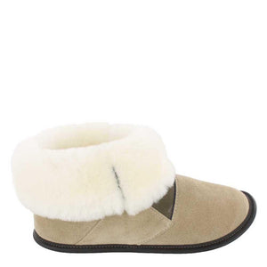 
            
                Load image into Gallery viewer, Women&amp;#39;s Tan Suede and Sheepskin Shin Hugger Slippers
            
        